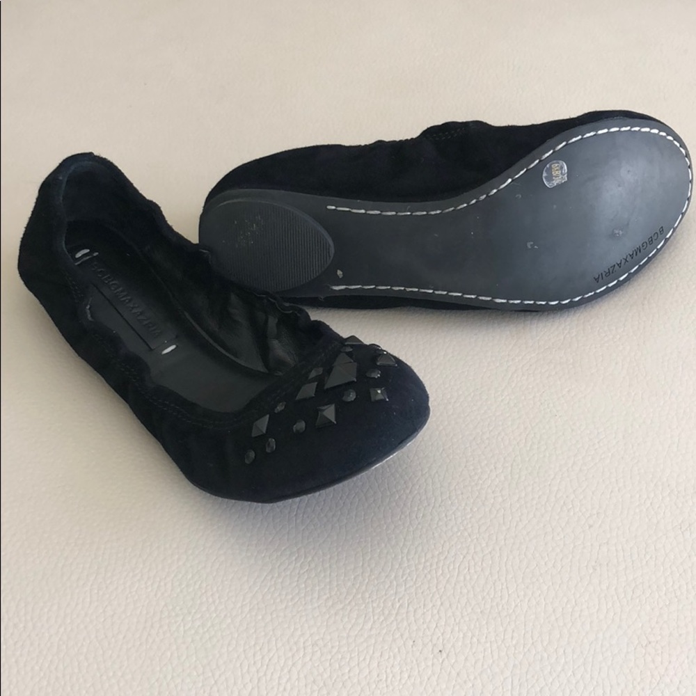 Black BCBGMaxAzria flats with gems - Picture 2 of 5
